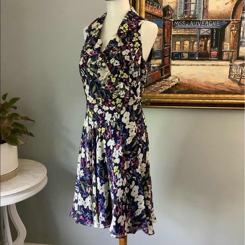 Ralph Lauren Floral Chiffon Wrap Dress